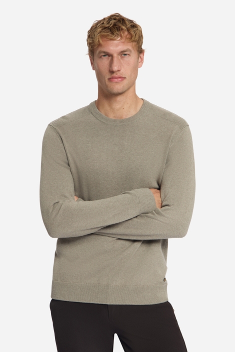 NO-EXCESS grijze heren trui | Model vooraanzicht
