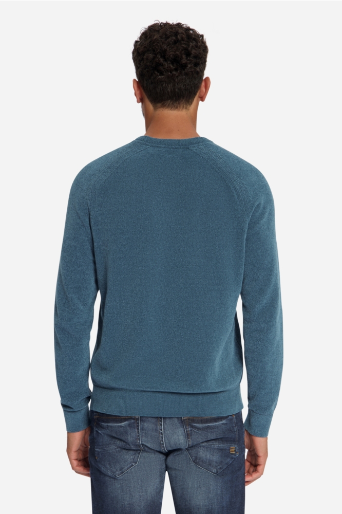 NO-EXCESS blauwe heren trui | Model achteraanzicht