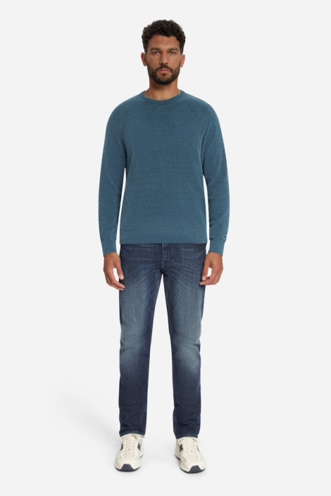 NO-EXCESS blauwe heren trui | Model