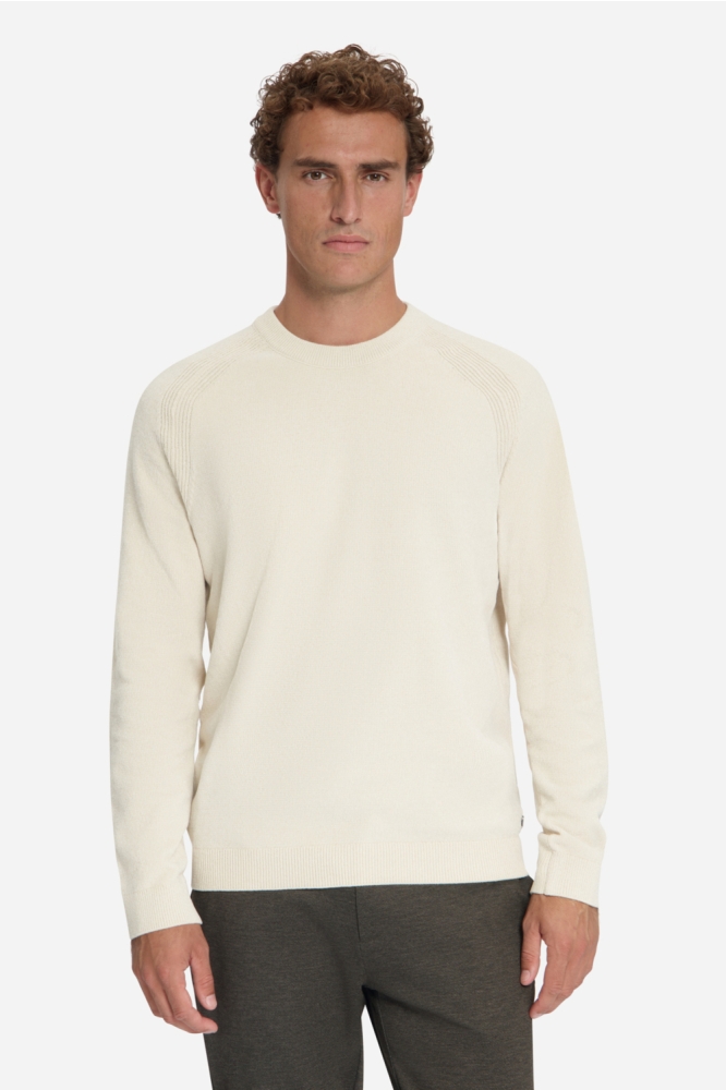 NO-EXCESS beige heren trui | Model vooraanzicht