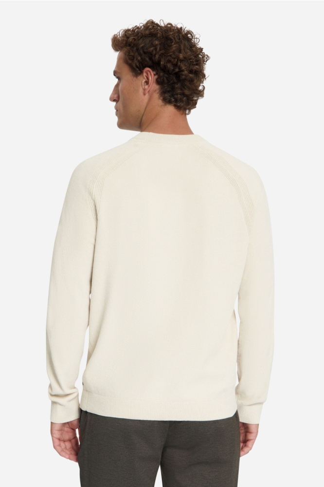 NO-EXCESS beige heren trui | Model achteraanzicht