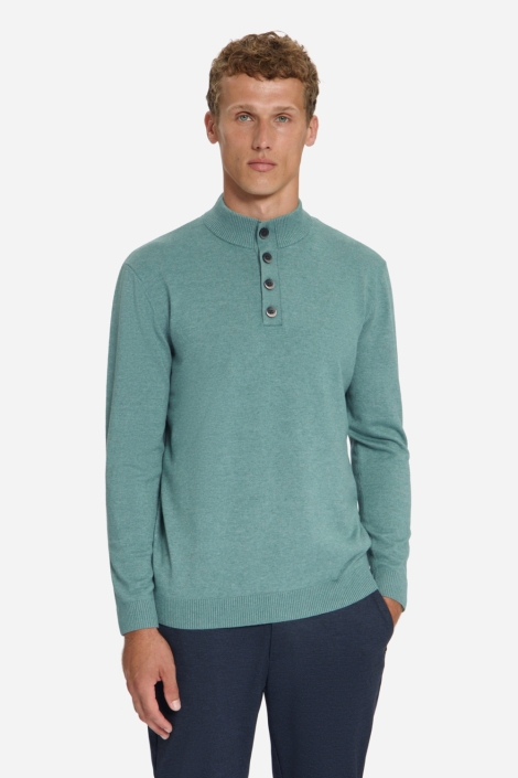 NO-EXCESS blauwe heren trui | Model vooraanzicht