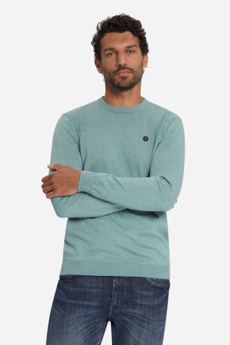 NO-EXCESS blauwe heren trui | Model vooraanzicht