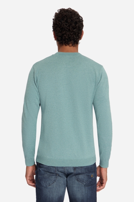 NO-EXCESS blauwe heren trui | Model achteraanzicht