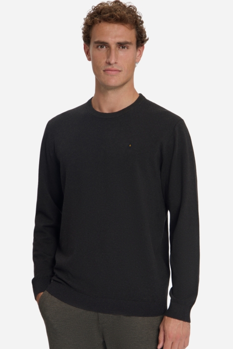 NO-EXCESS bruine heren trui | Model vooraanzicht