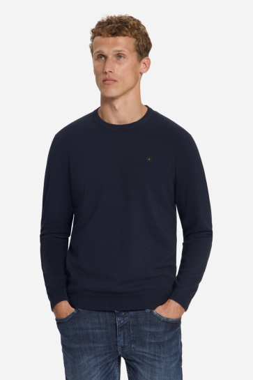 NO-EXCESS pullover crewneck melange Blauw