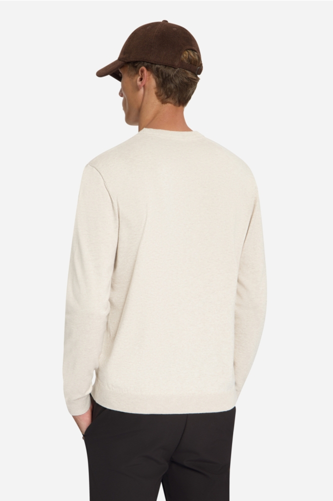 NO-EXCESS beige heren trui | Model achteraanzicht