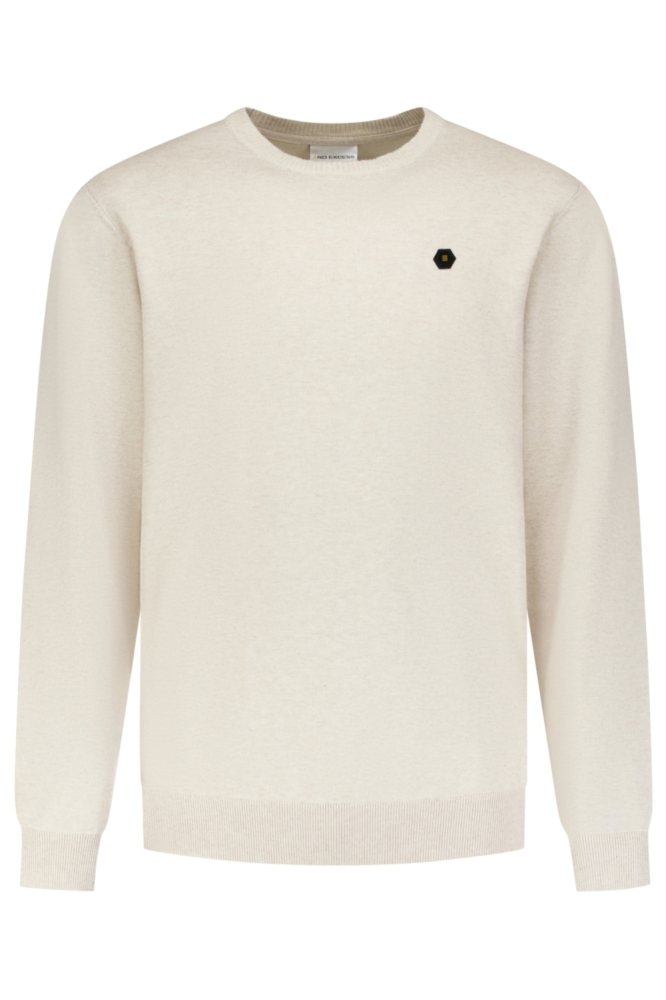 NO-EXCESS beige heren trui | Vooraanzicht