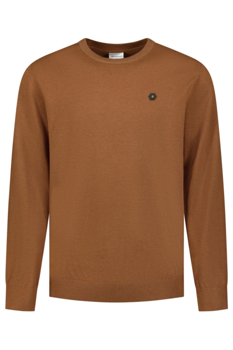NO-EXCESS camel heren trui | Vooraanzicht