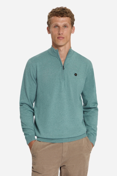 NO-EXCESS blauwe heren trui | Model vooraanzicht