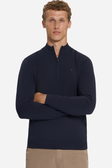 NO-EXCESS pullover half zip melange Blauw