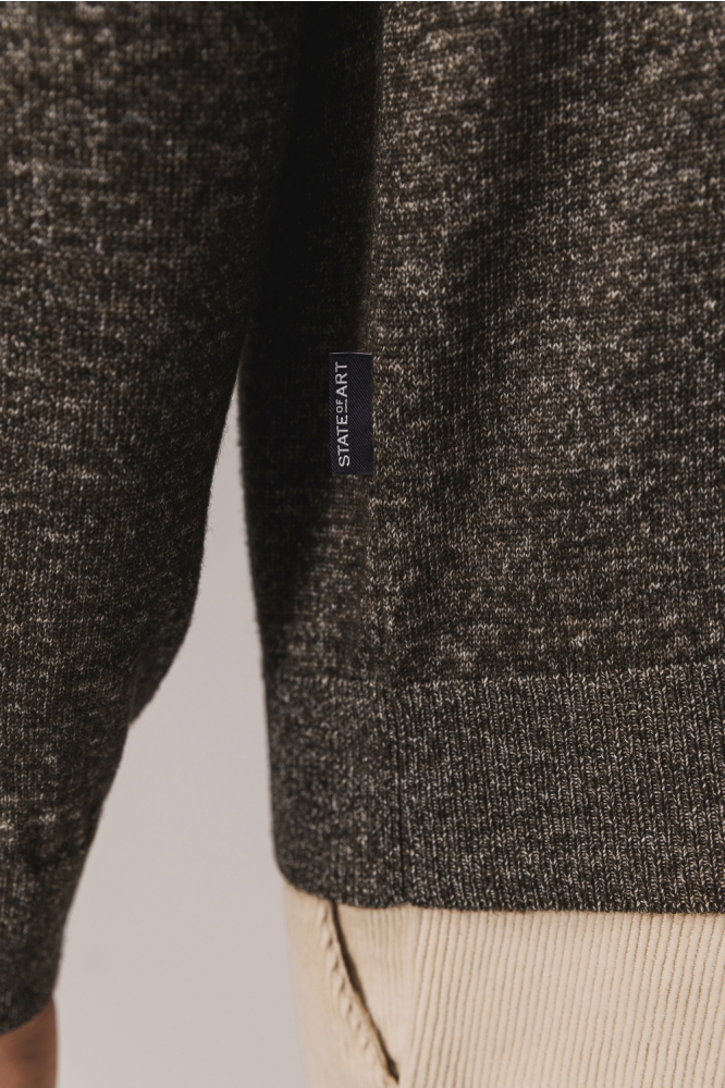 State of Art bruine heren trui | Close up