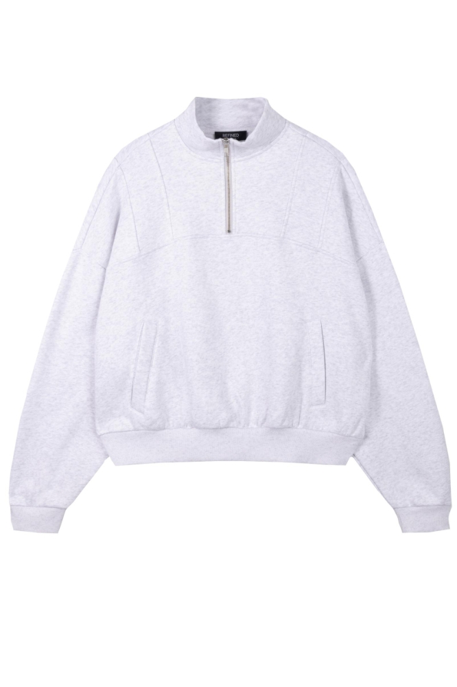 Refined Department grijze dames sweater | Vooraanzicht