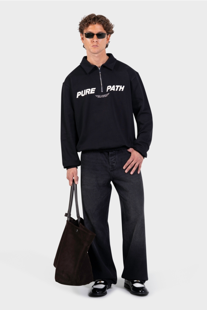 Pure Path zwarte heren sweater | Model