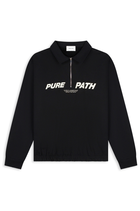 Pure Path zwarte heren sweater | Vooraanzicht