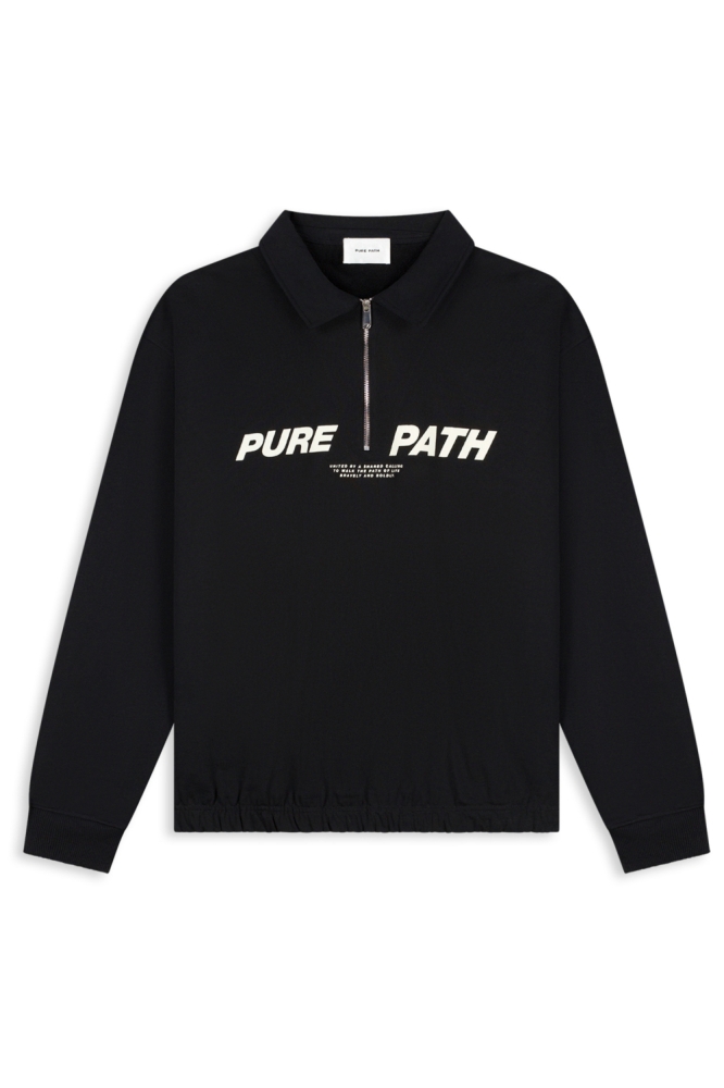 Pure Path zwarte heren sweater | Vooraanzicht