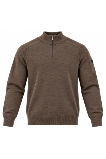 Ballin Trui HALF ZIP 2661 COFFEE