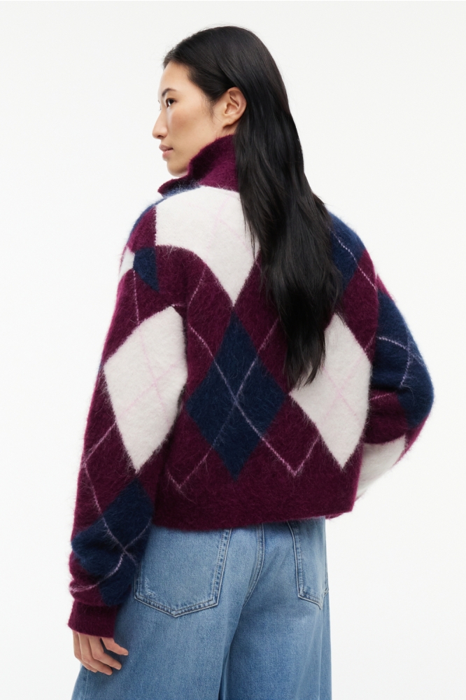Tommy Jeans bordeaux dames trui | Model achteraanzicht