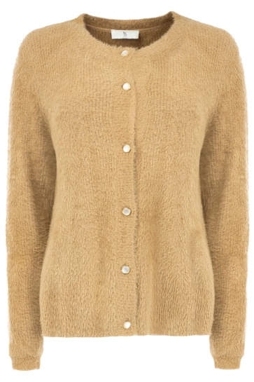NED Vest DELTA LS RMJ FURRY KNIT 26W1 U172 12 Tan