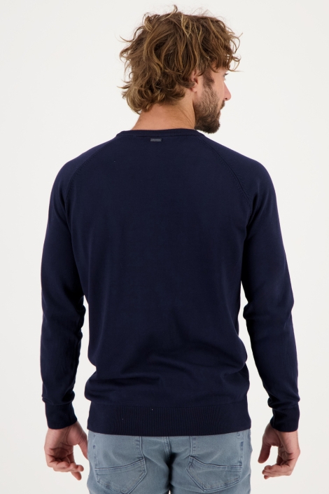 Gabbiano blauwe heren trui | Model achteraanzicht