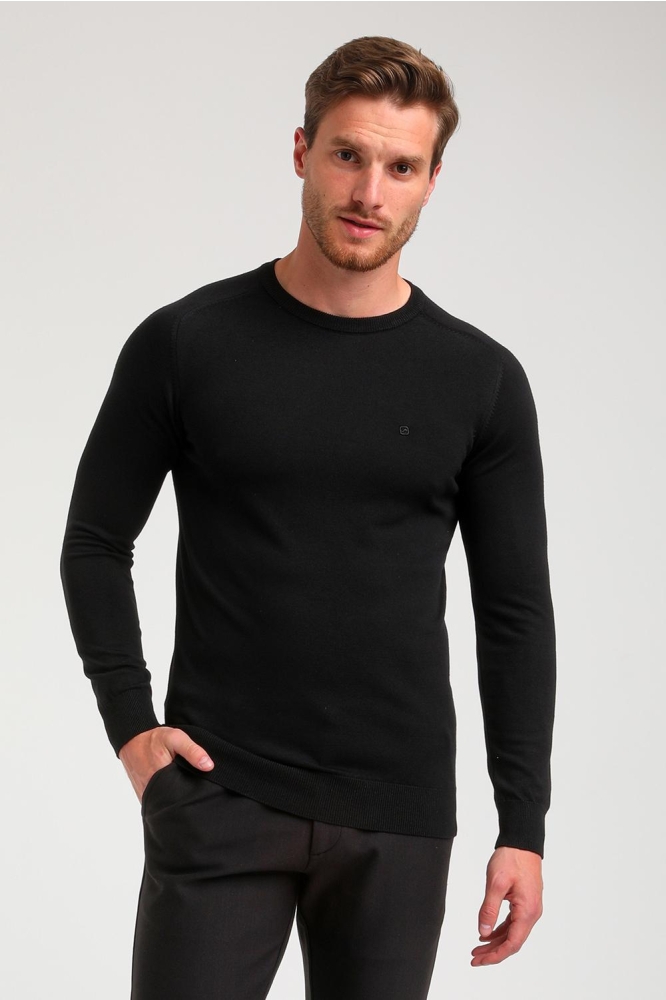 Gabbiano zwarte heren trui | Model vooraanzicht