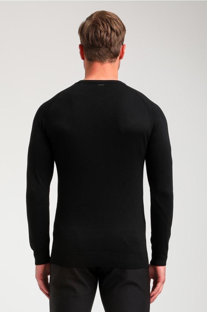 Gabbiano zwarte heren trui | Model achteraanzicht