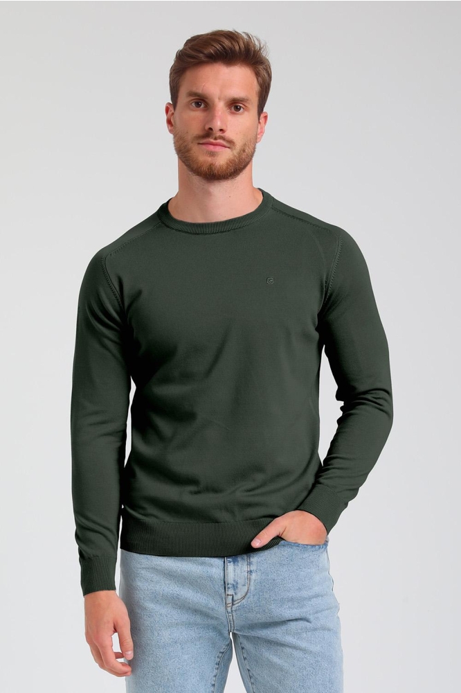Gabbiano groene heren trui | Model vooraanzicht