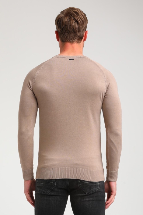 Gabbiano taupe heren trui | Model achteraanzicht