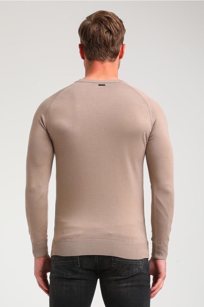 Gabbiano taupe heren trui | Model achteraanzicht