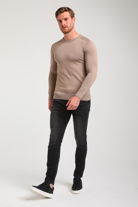 Gabbiano taupe heren trui | Model