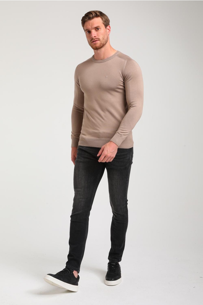 Gabbiano taupe heren trui | Model