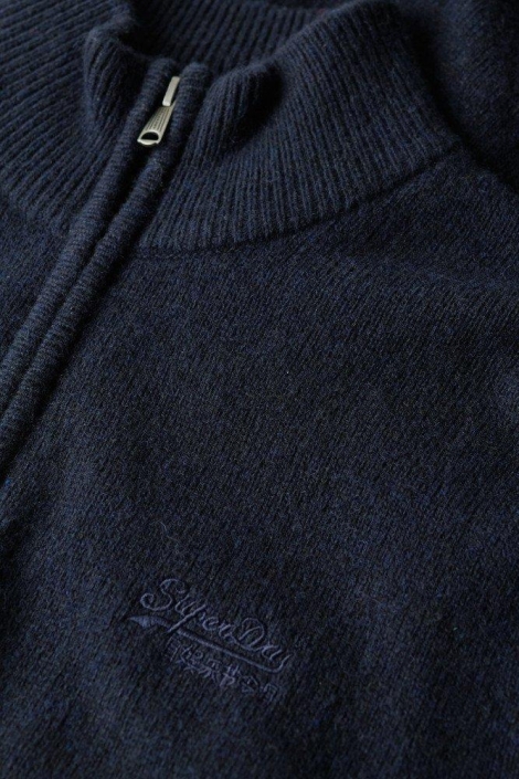 Superdry blauwe heren trui | Close up
