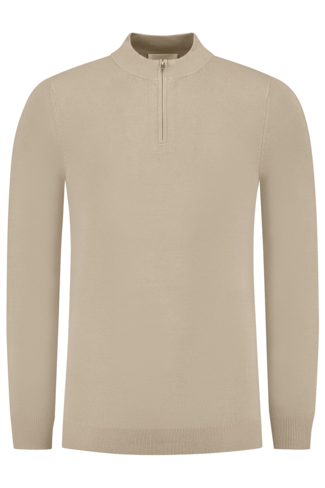 Pure Path taupe heren trui | Vooraanzicht