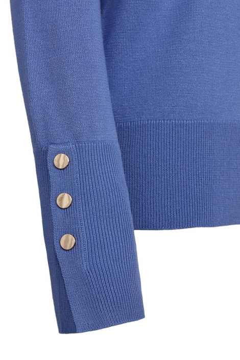 Freequent blauwe dames trui | Close up