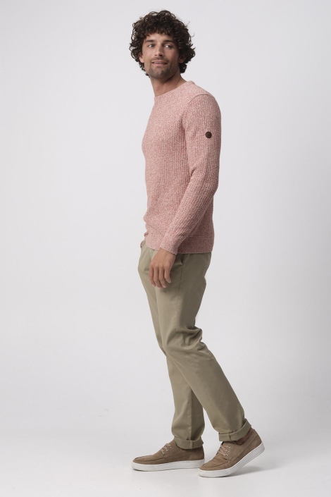 Campbell oranje heren trui | Model zijaanzicht