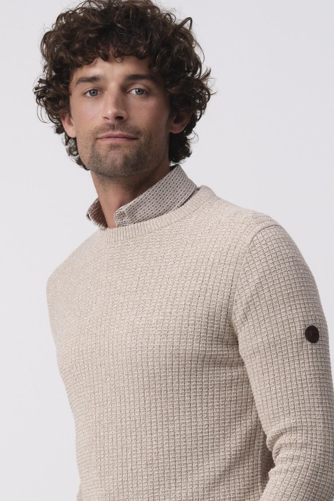 Campbell beige heren trui | Close up