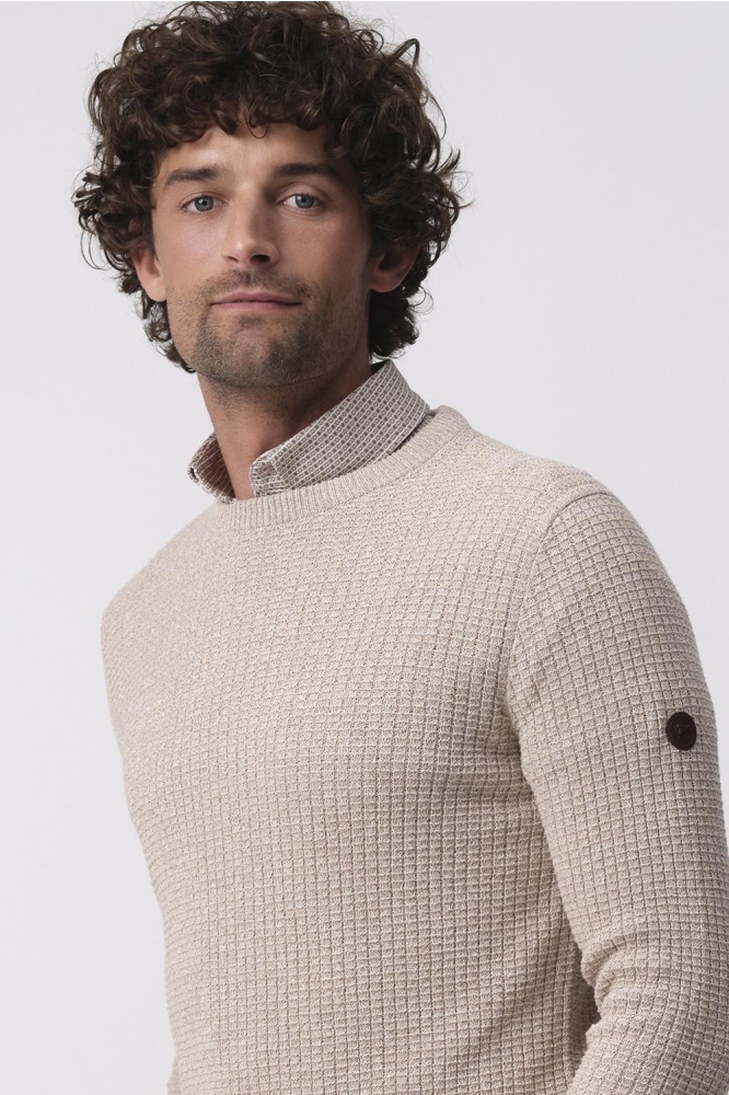 Campbell beige heren trui | Close up