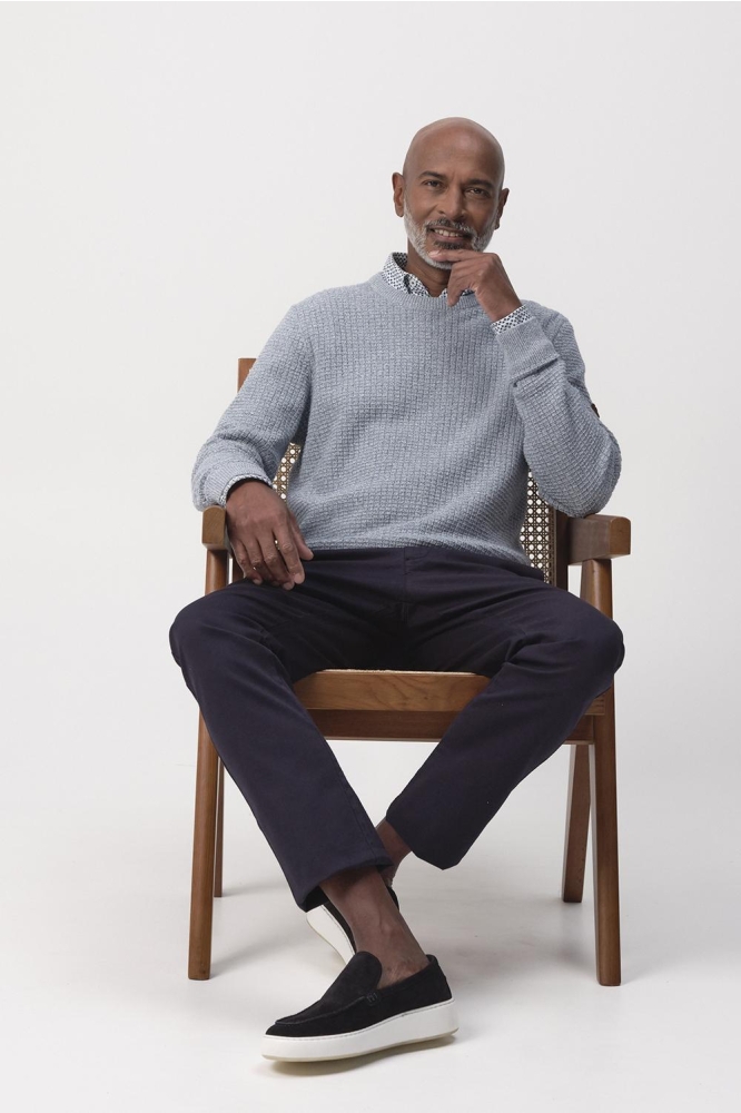 Campbell blauwe heren trui | Sfeerbeeld, In situatie