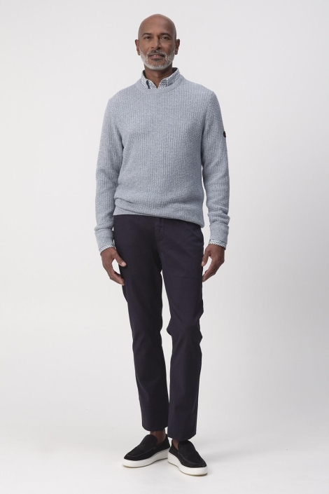 Campbell blauwe heren trui | Model