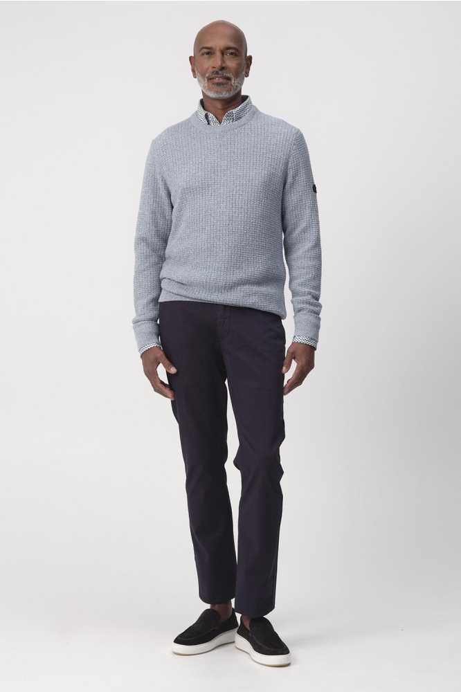 Campbell blauwe heren trui | Model