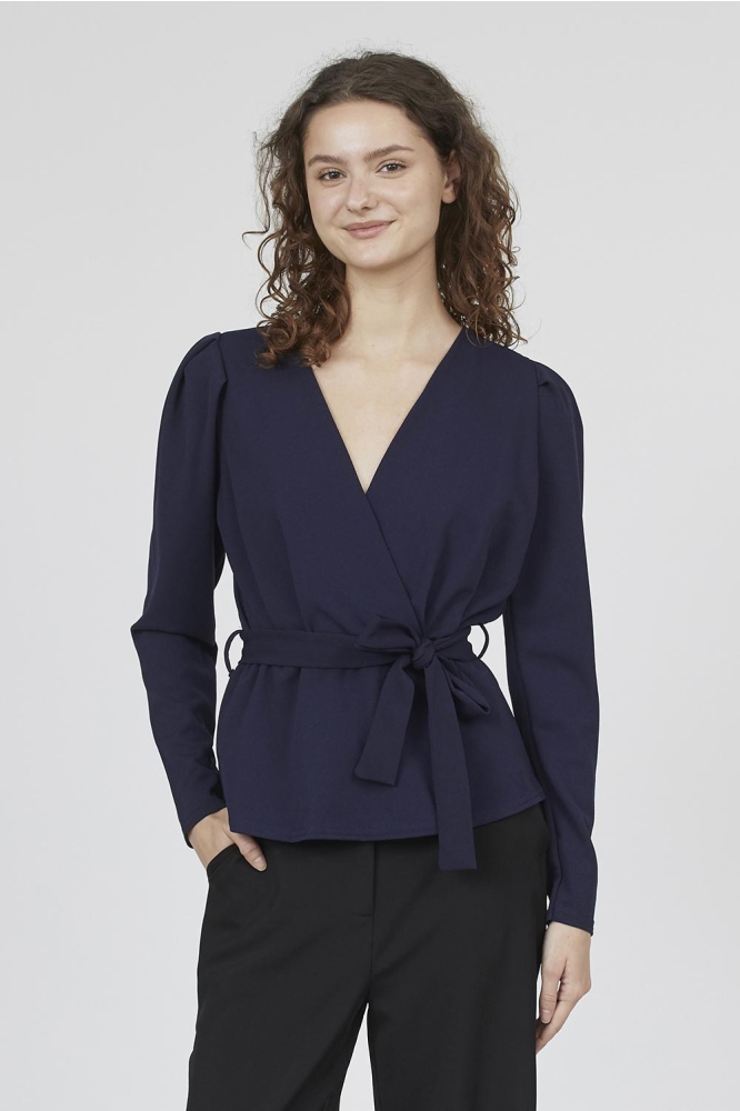 SisterS point blauwe dames t-shirt | Model vooraanzicht