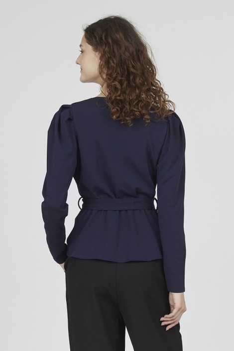 SisterS point blauwe dames t-shirt | Model achteraanzicht