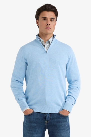 McGregor Trui ZIP MOCK SWEATER MM251 1204 01 2001 LIGHT BLUE