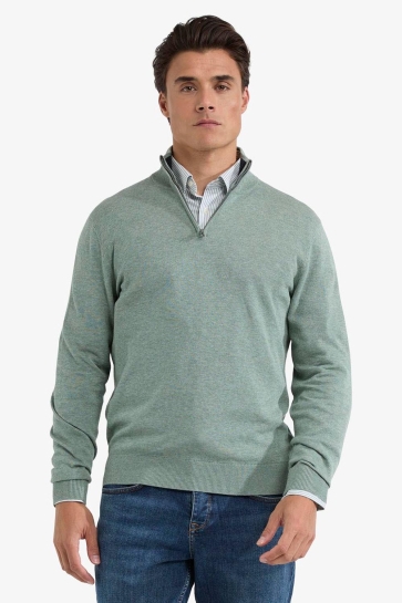 McGregor Trui ZIP MOCK SWEATER MM251 1204 01 5110 ICE GREEN