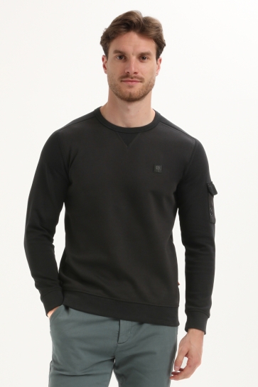 Gabbiano Trui RONDE KRAAG SWEATER MET LUXE DETAILS 775771 BLACK