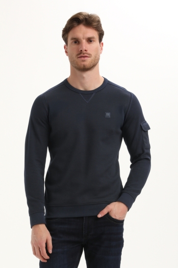 Gabbiano RONDE KRAAG SWEATER MET LUXE DETAILS 775771 NAVY