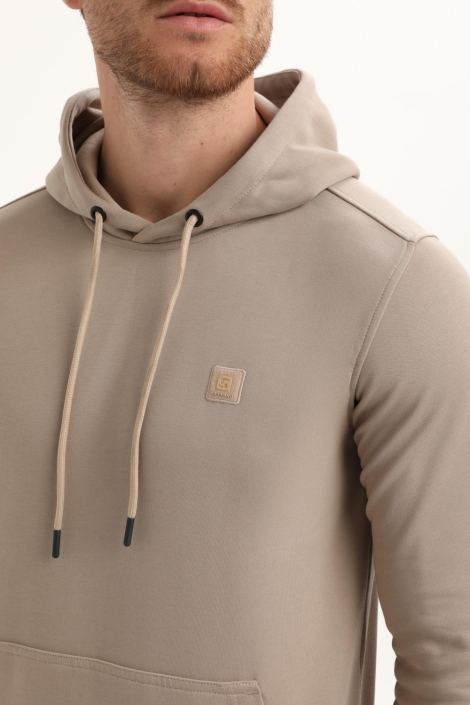 Gabbiano taupe heren sweater | Kleurstaal