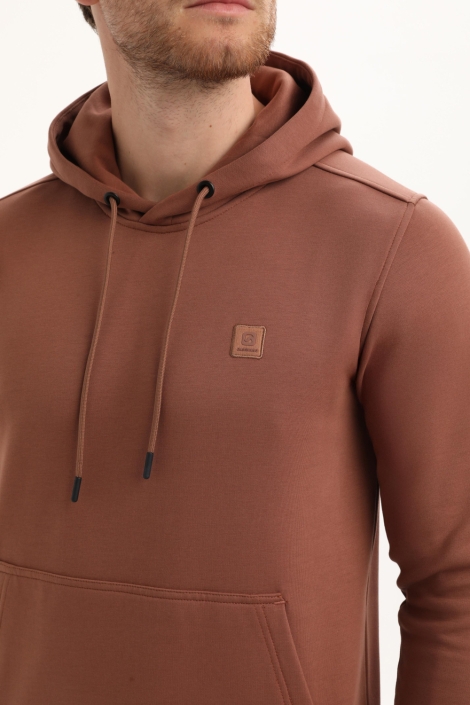 Gabbiano camel heren sweater | Close up