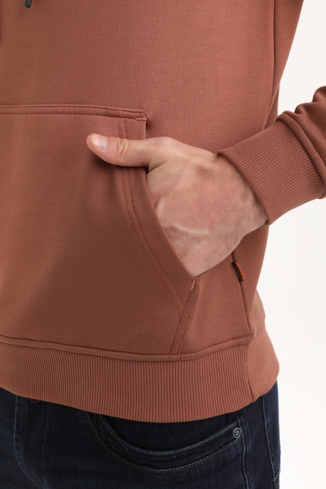 Gabbiano camel heren sweater | Close up