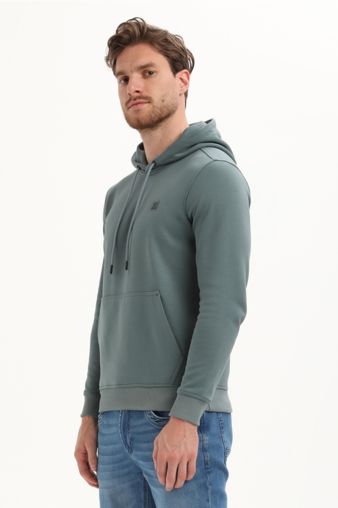 Gabbiano blauwe heren sweater | Model zijaanzicht